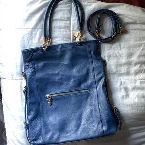 Navy Blue leather Erica Anenberg purse
